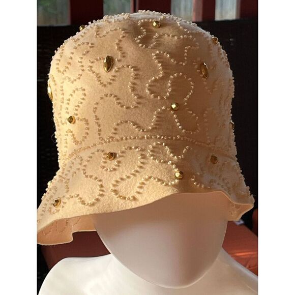 Vintage Wool Glamour Felts Yellow Bucket Hat One Size Union Made USA - Picture 1 of 7